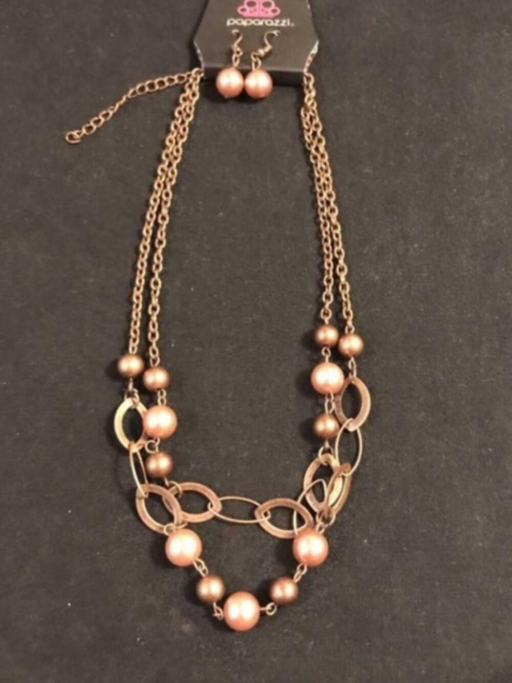 Paparazzi bronze necklace set